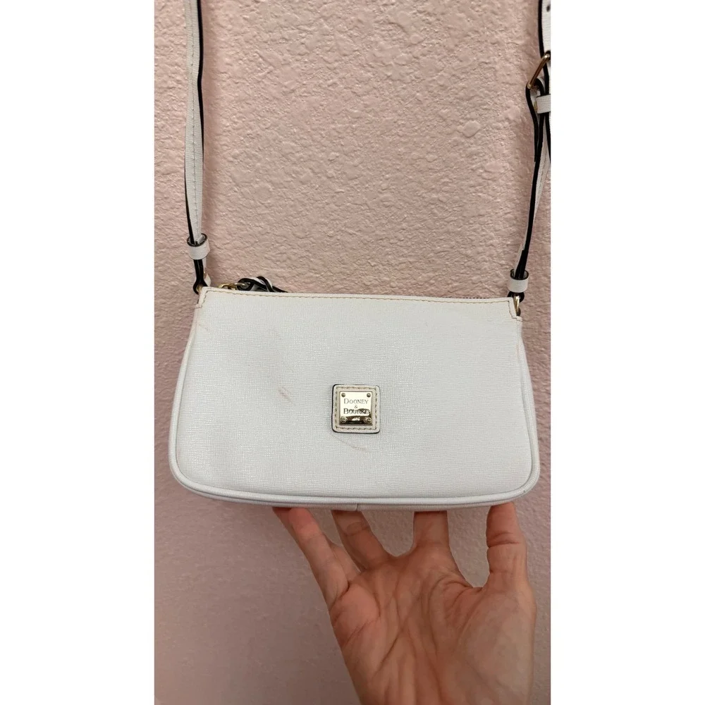 Dooney & Bourke Womens Crossbody Bag White Leather Lexi Adjustable Strap NWT